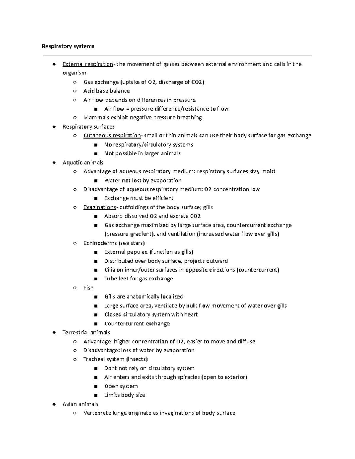 Module 8: Respiratory Systems Overview and Key Concepts - Studocu
