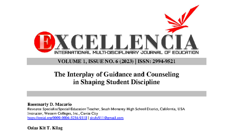 (LL) Guidance and Counseling's Role in Enhancing Student Discipline ...