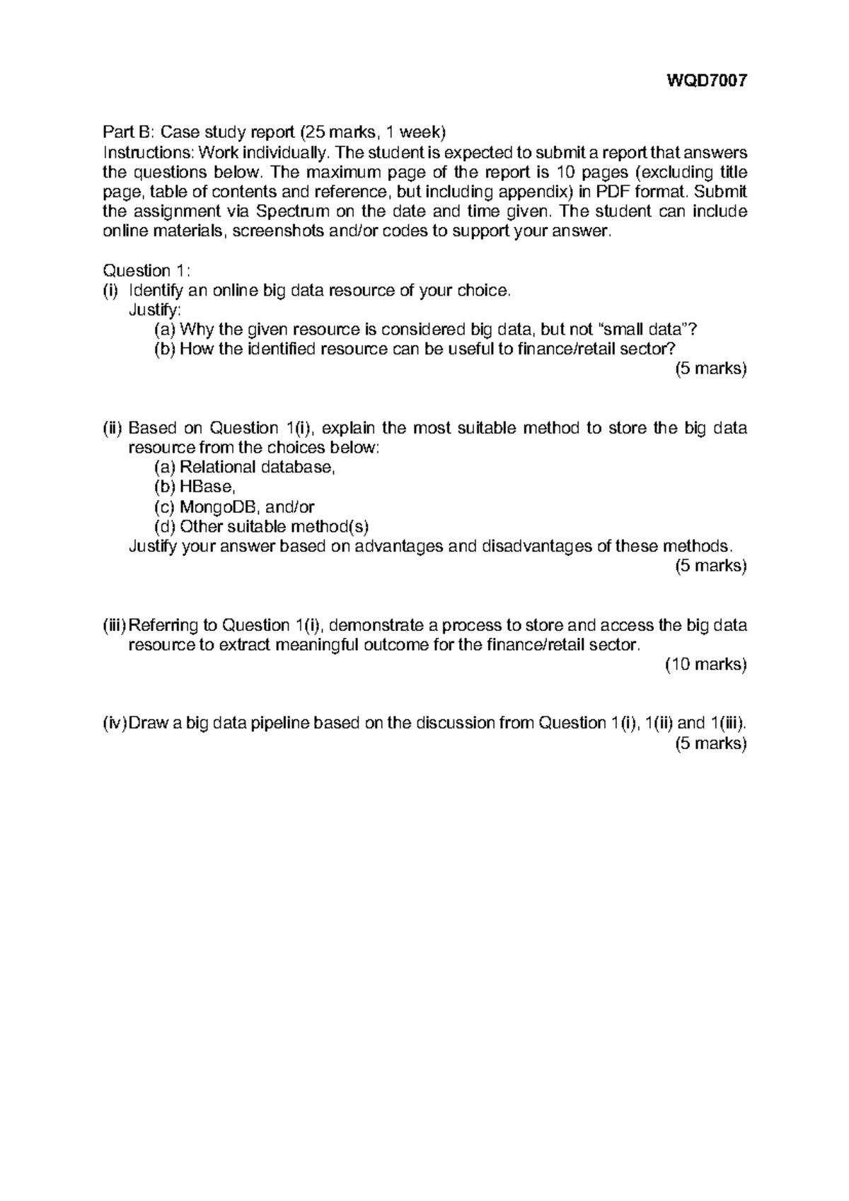 WQD7007 Case Study on Big Data Management in Finance/Retail Sector ...