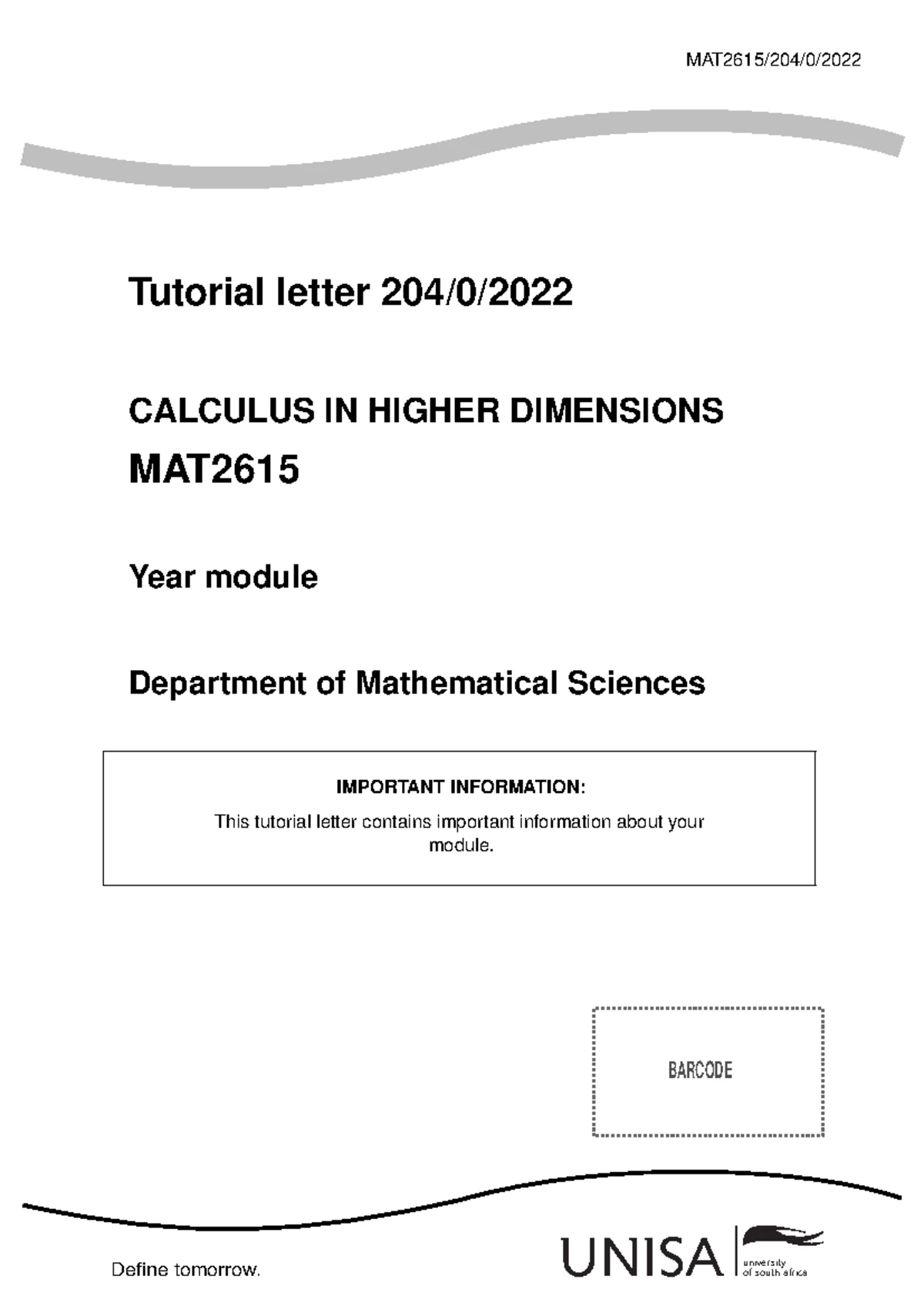 TL201 - MAT2611 2022 Solutions for Assignments 1 to 7 - Studocu