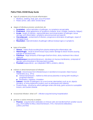 Patho exam 1 - Study guide - Patho exam 1 - Process of bilirubin ...
