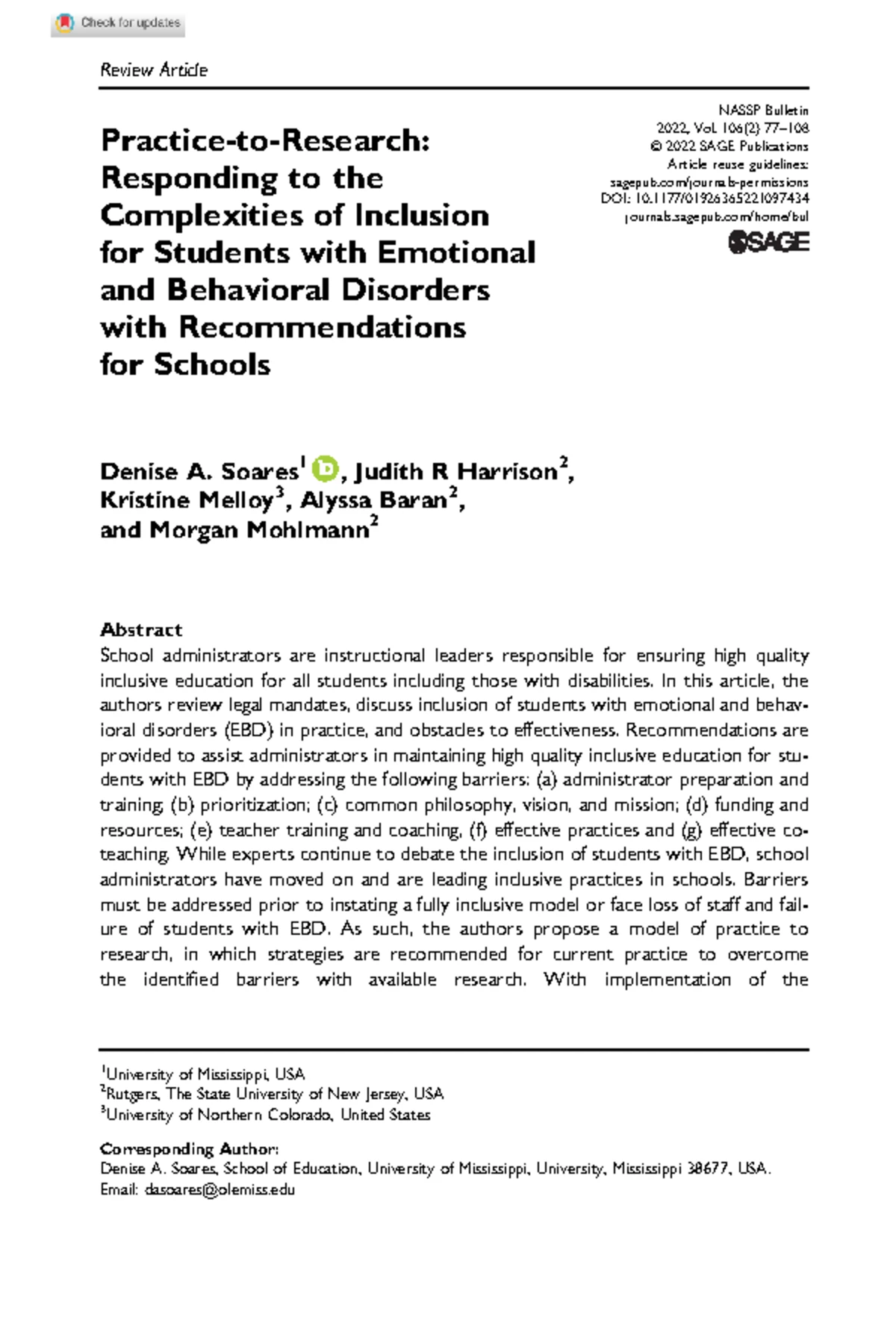 Evidence-Based Behavior Management Strategies for EBD Students: A ...