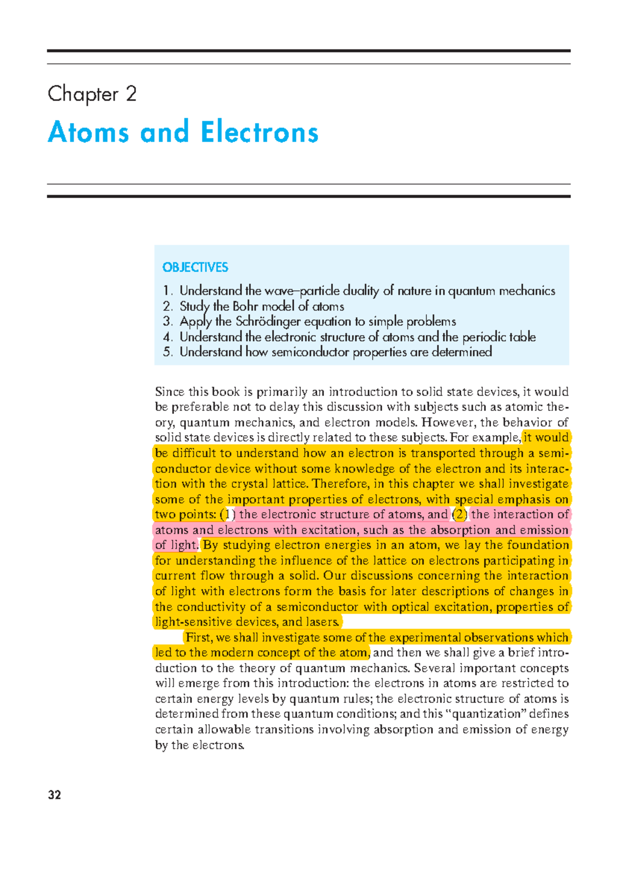 Chapter 2: Understanding Atoms and Electrons in Solid State Devices ...