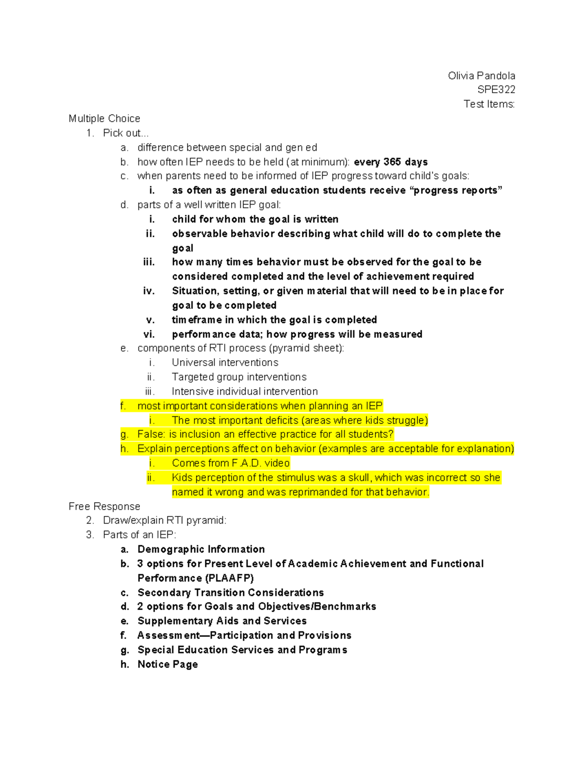 Exam 1 Test Review - Here is the topics and answers covered for Exam 1 ...