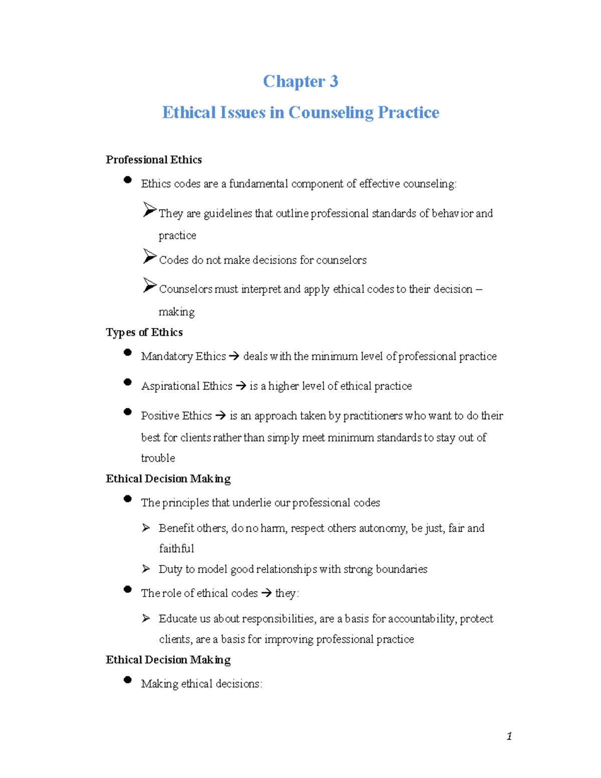Chapter 3 - Lecture Notes on Ethical Issues in Psychotherapy - Studocu