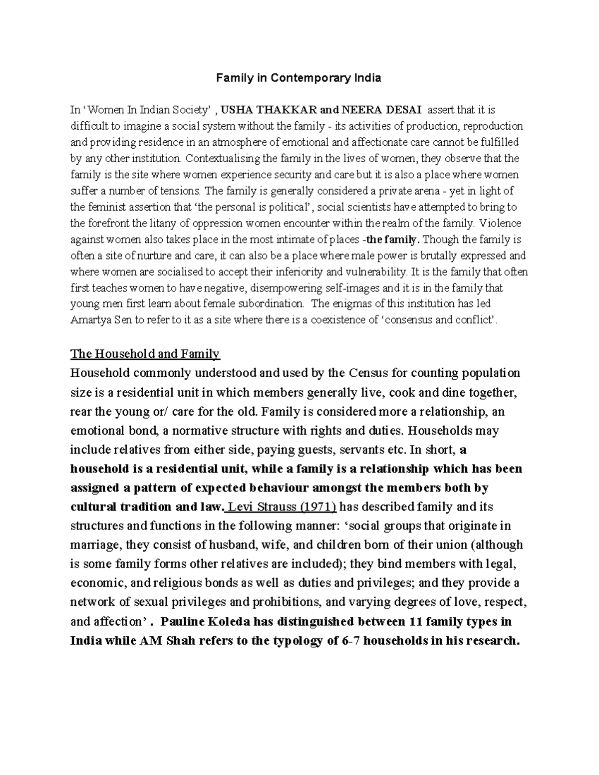 Family in Contemporary India - Contextualising the family in the lives ...
