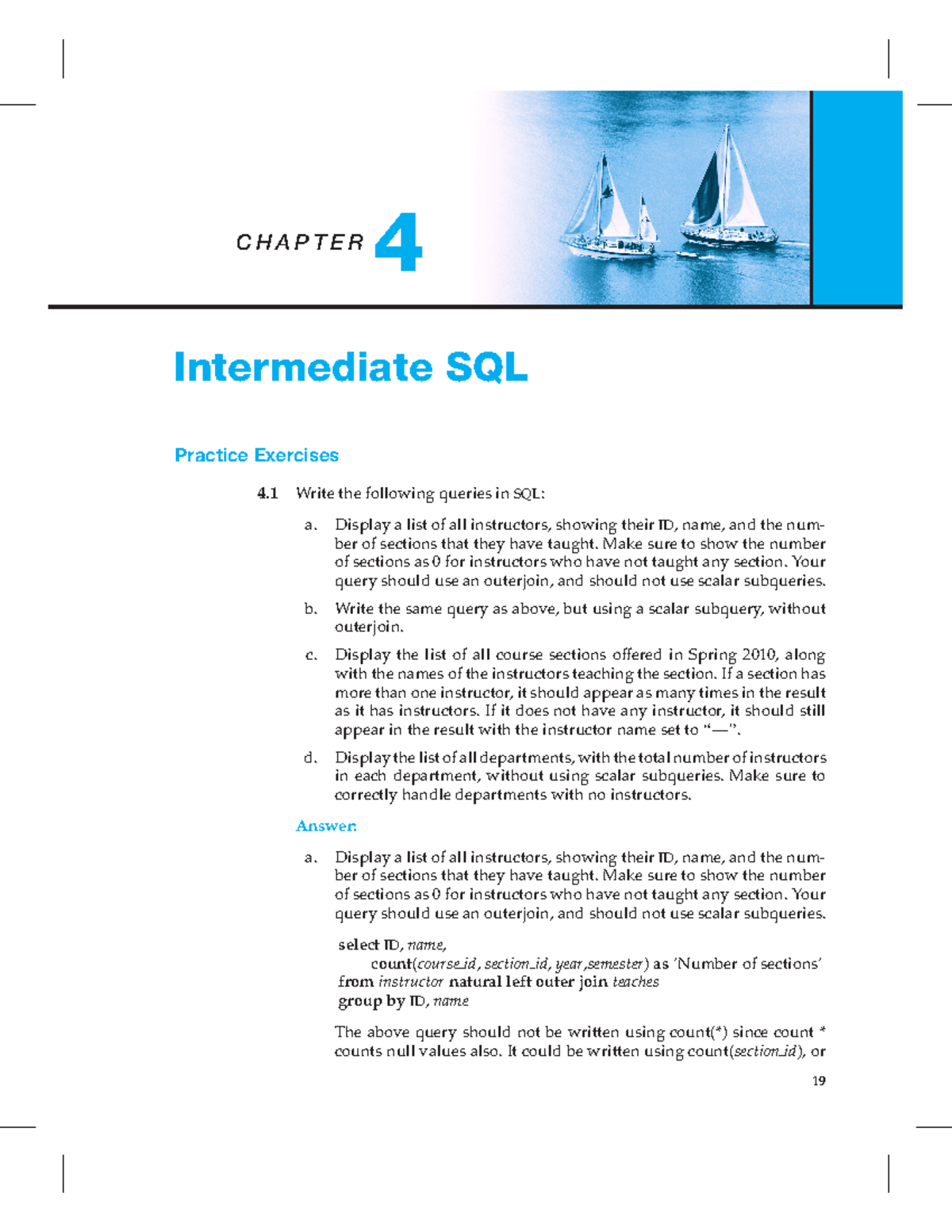 Solutions for Database system concepts - C H A P T E R 4 Intermediate ...