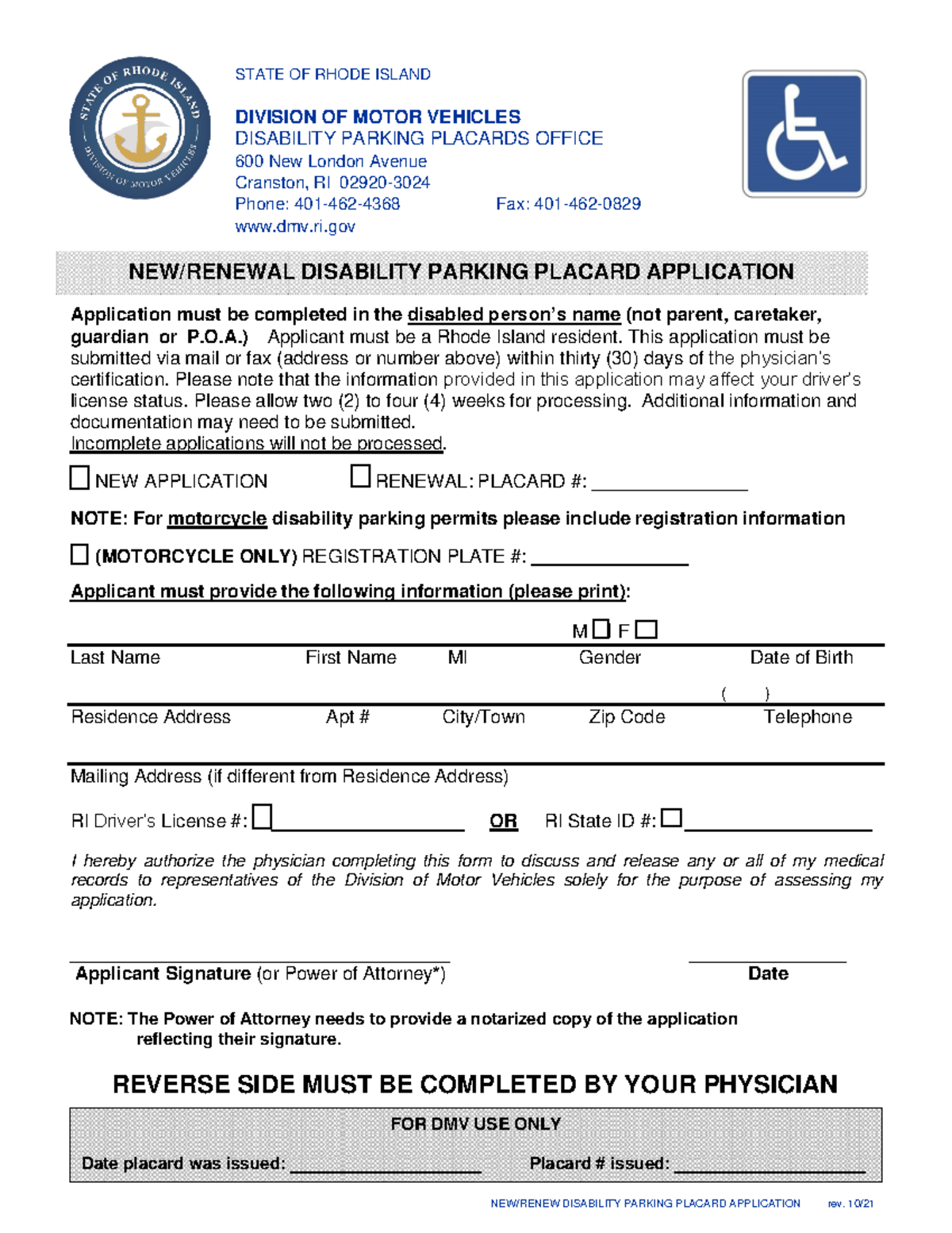 Disabilityparkingplacard-2021-10-15 - NEW/RENEWAL DISABILITY PARKING ...