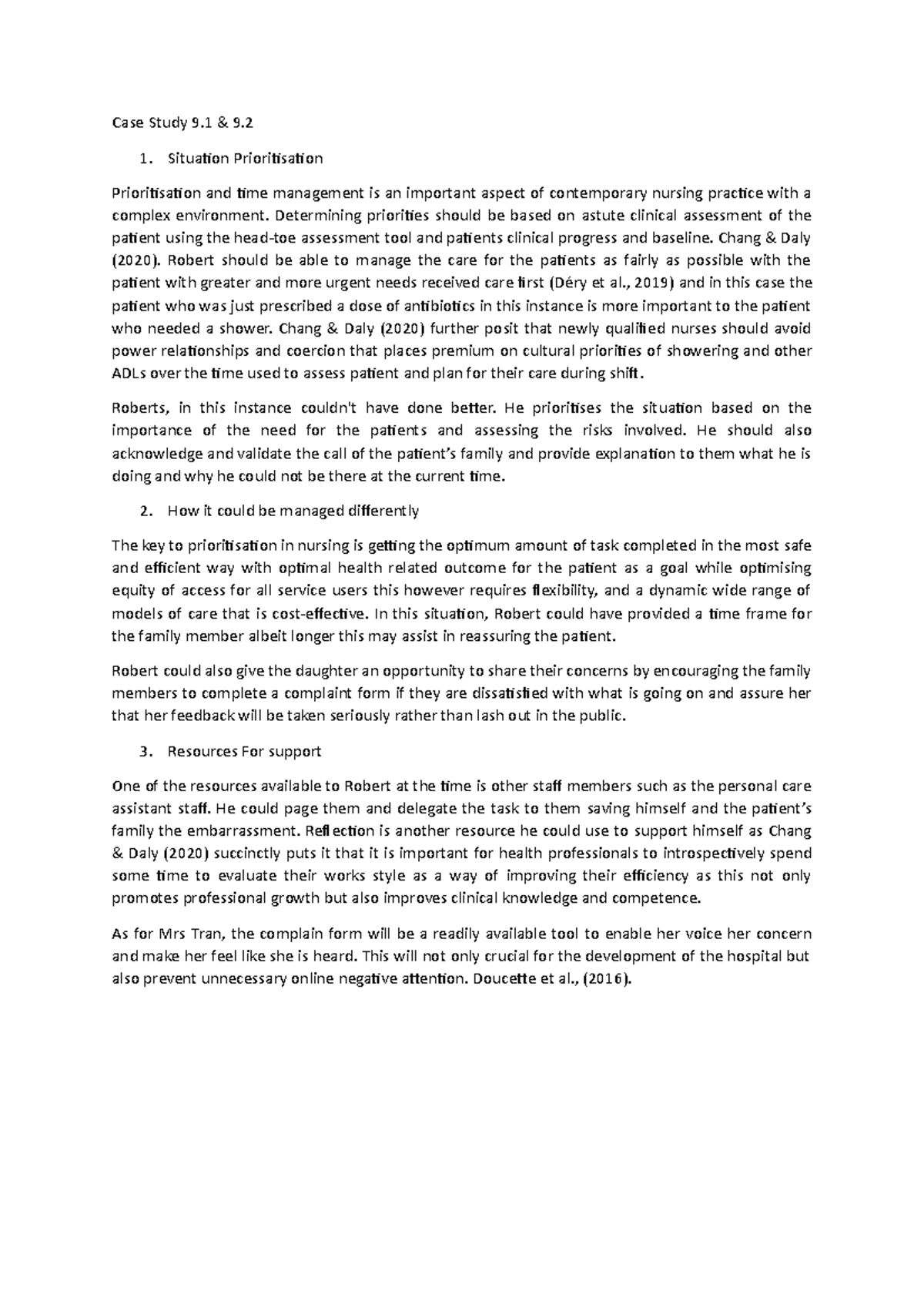 Case Study on Situation Prioritisation in Nursing Practice - Studocu