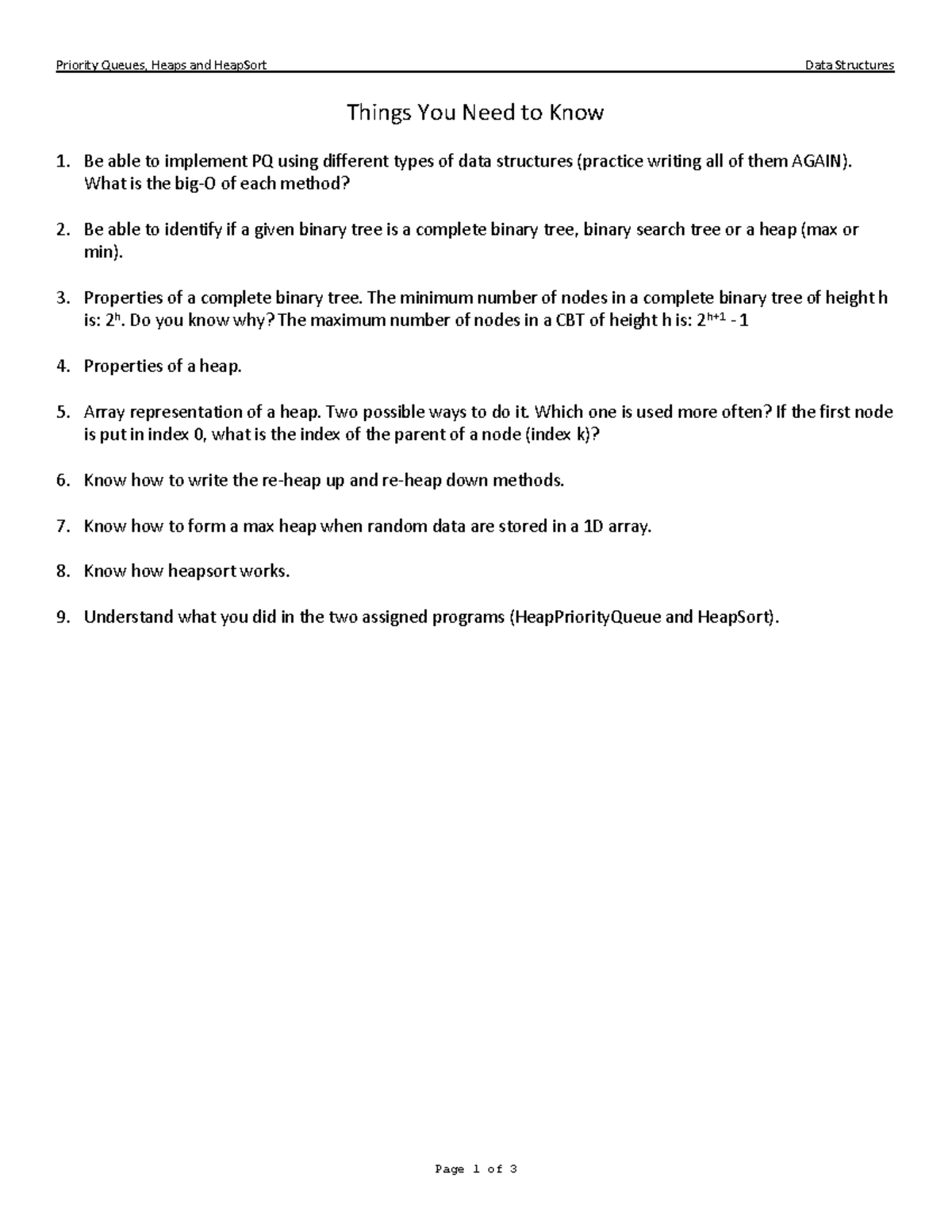 23-24 T Review - Priority Queues, Heaps and HeapSort Data Structures ...