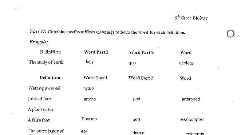 Kami Export - Gracianna Morales - Bio Prefix/Suffix Worksheet - Studocu