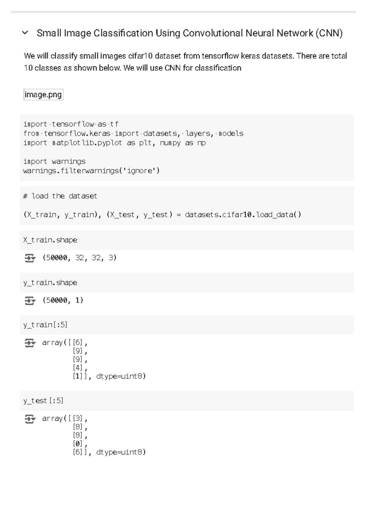 Small Image Classification Using CNN on CIFAR-10 Dataset - Studocu