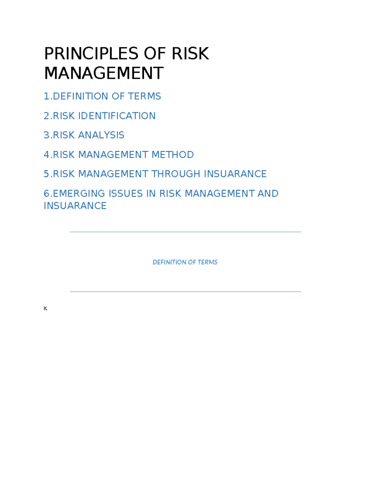 Principles OF RISK Management - Economics and finance - PRINCIPLES OF ...