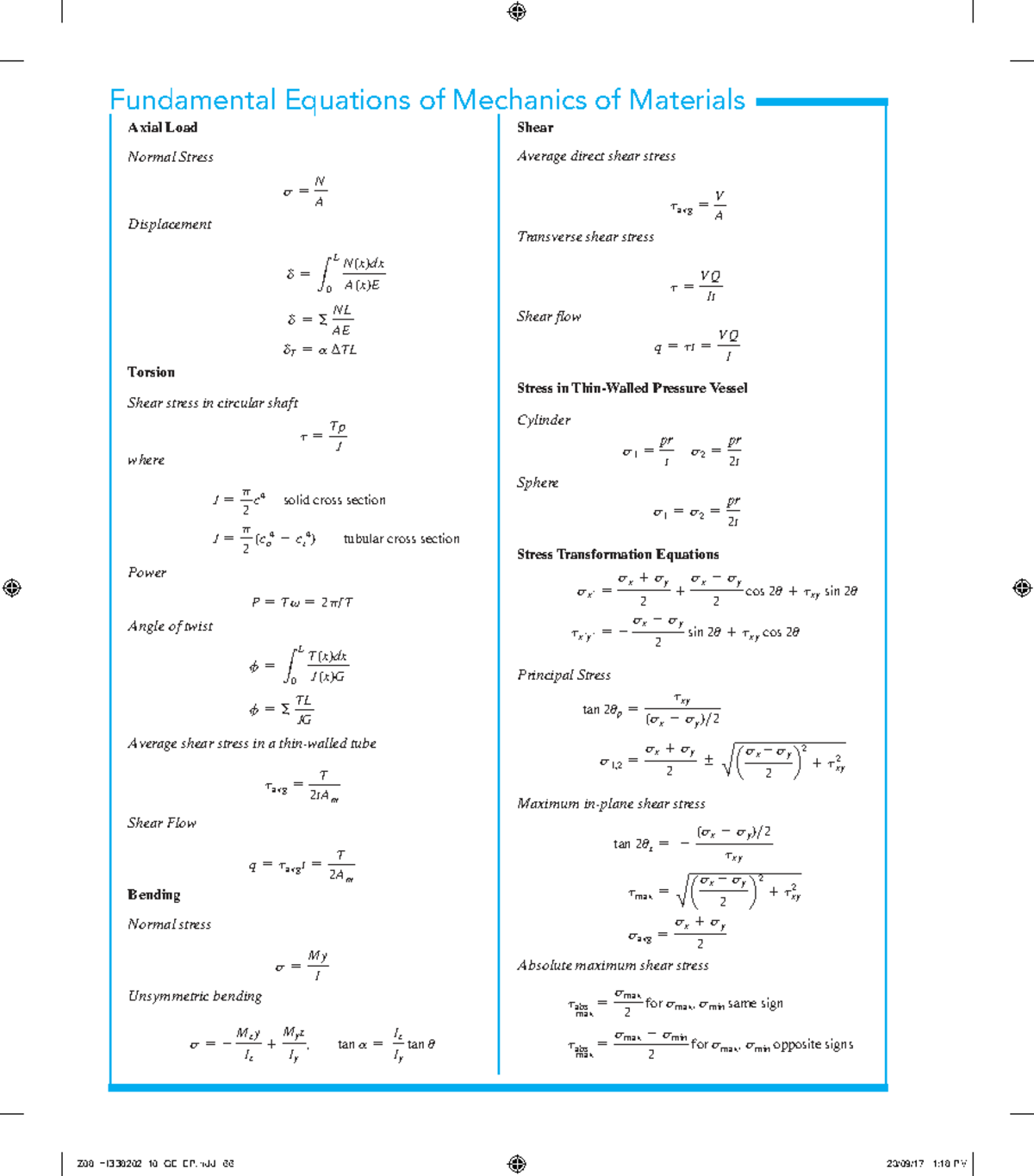 Fundamental Equations of Mechanics of Materials (HIBB8202) - Studocu
