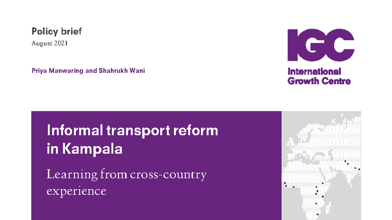 Policy Brief: Informal Transport Reform in Kampala - Lessons Learned ...