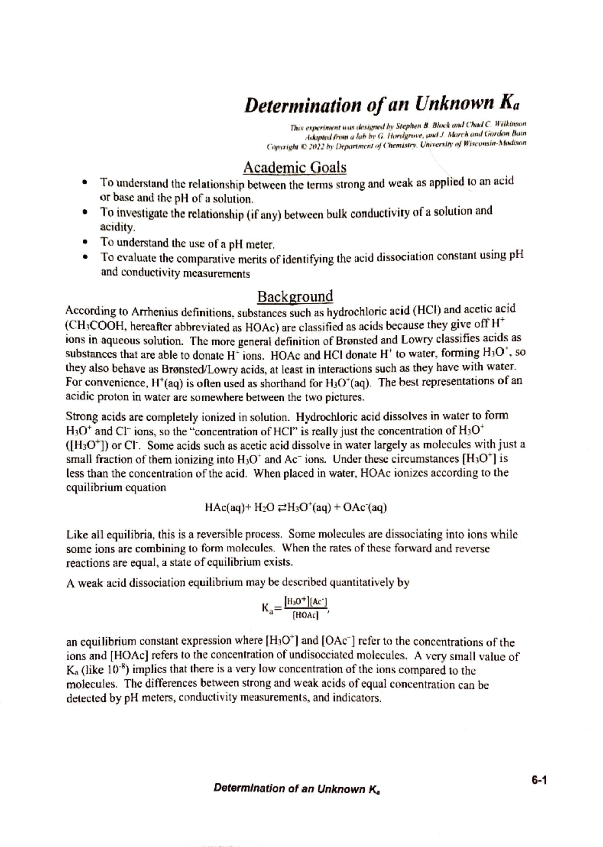Lab 6: Determining Unknown pKa through pH and Conductivity Analysis ...