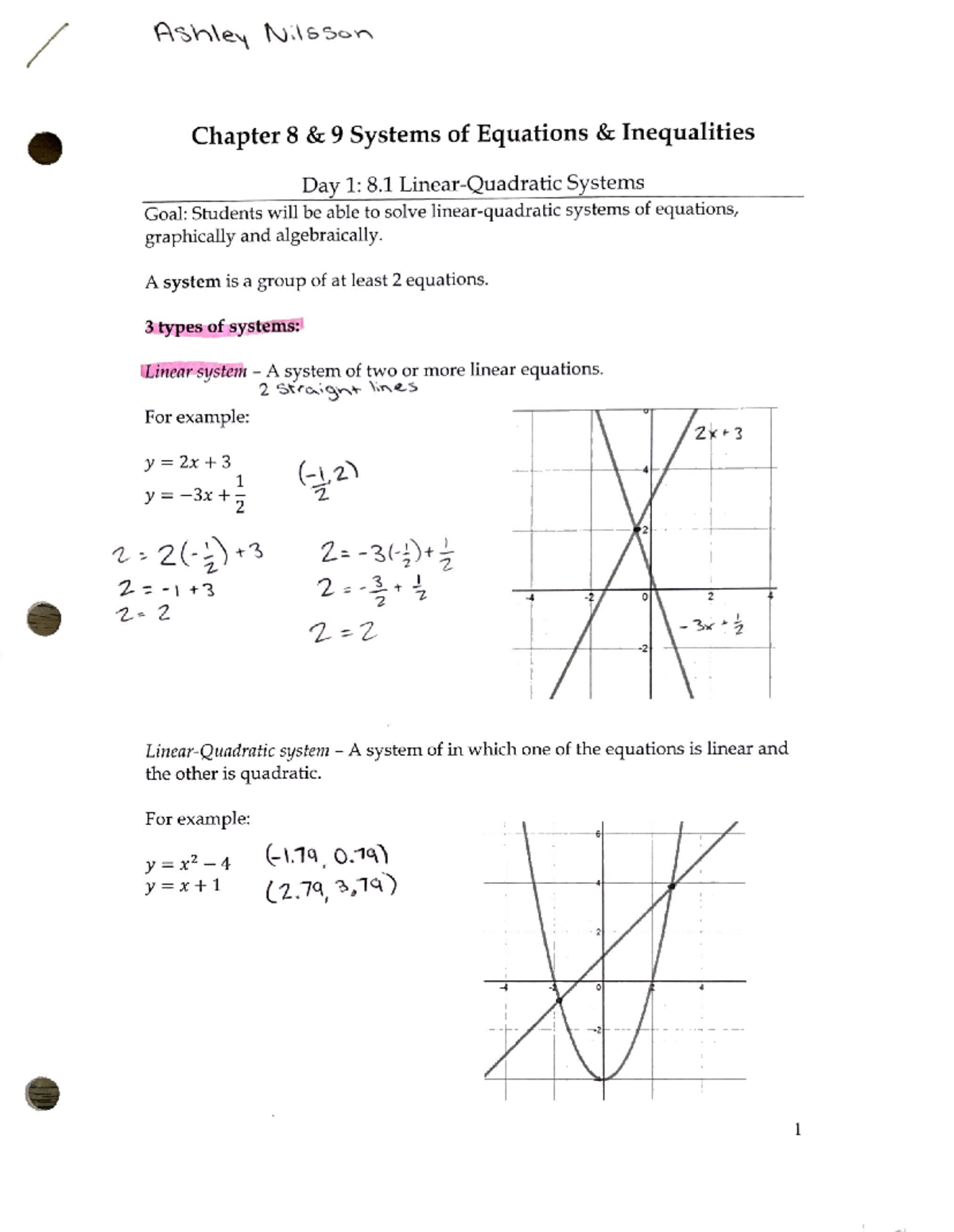 Grade 11 Math: Understanding Systems of Equations & Inequalities - Studocu