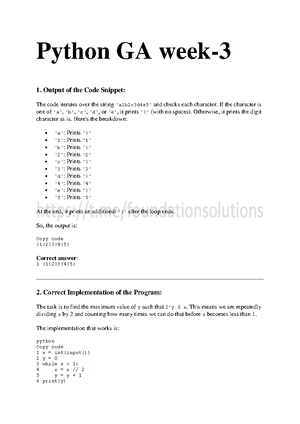 Python week1-4Python - Introduction to Python - Studocu