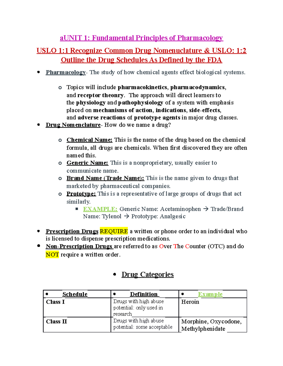Pharm 101 Midterm Study Notes: Key Concepts in Pharmacology - Studocu