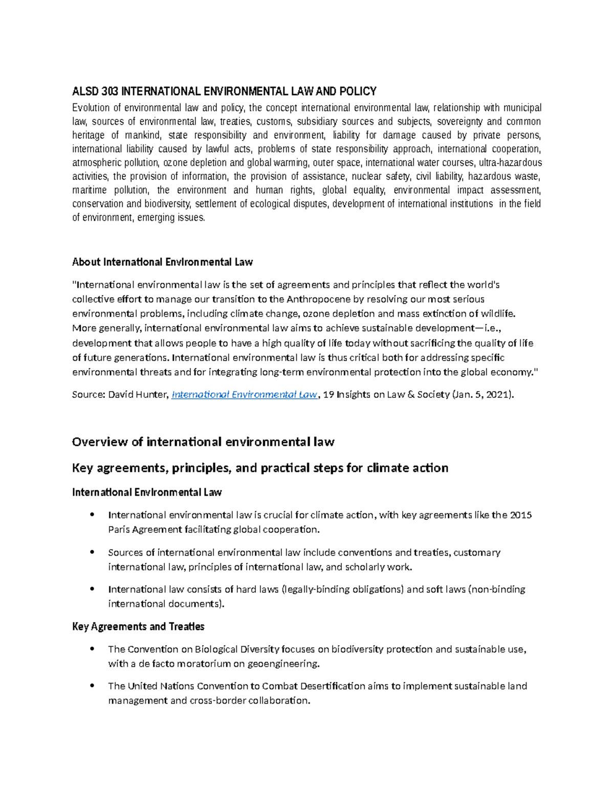 Int Environment Law+ - This are some informational notes for studying ...