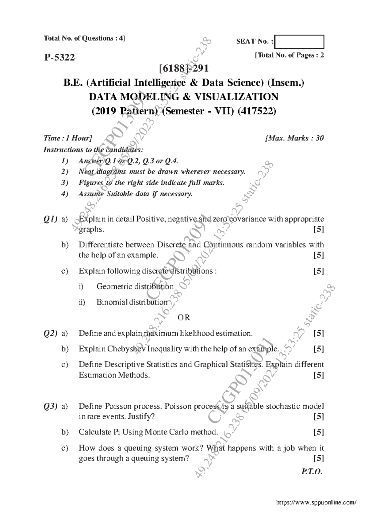 B.E. (AI Data Science) (Insem.) DATA MODELING VISUALIZATION Exam Notes ...