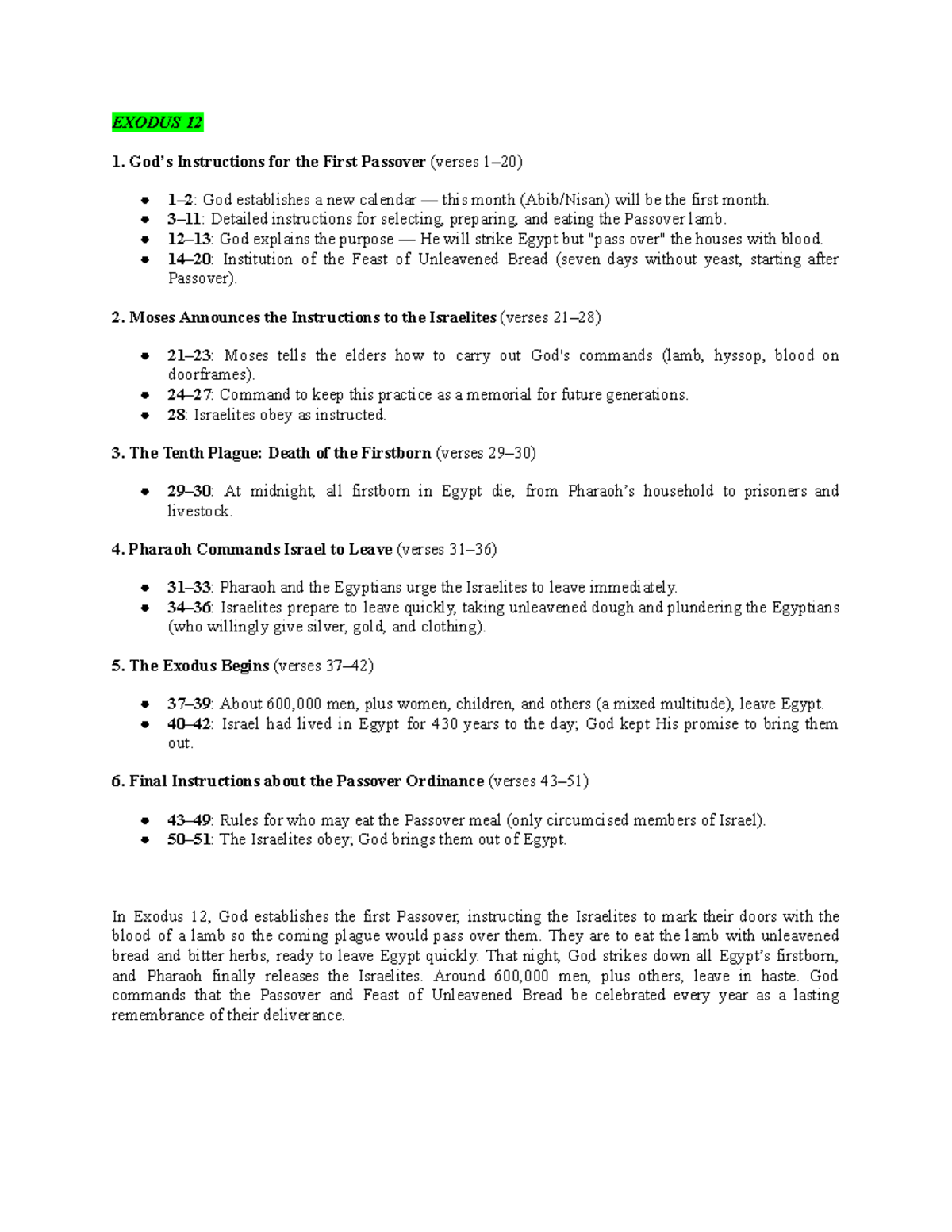 REED 2: Comprehensive Notes on the Passover and Its Significance - Studocu