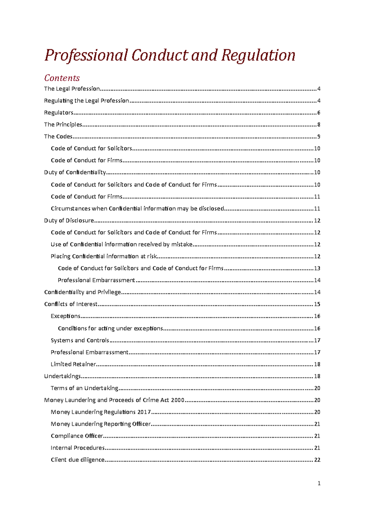 Professional Conduct Notes for Solicitors (Course Code: PCL 101) - Studocu