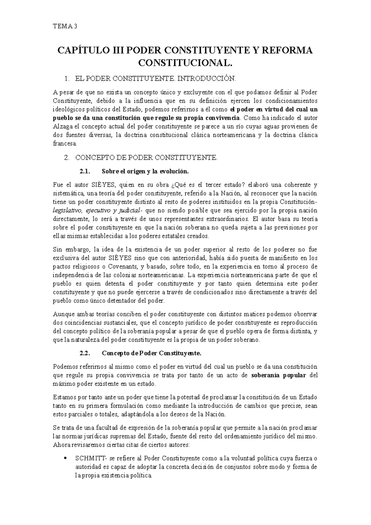 TEMA 3 - Resumen sobre Poder Constituyente y Reforma Constitucional ...