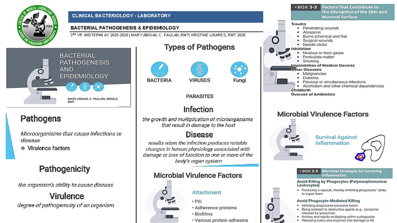 Bacte LEC - Bacterial Pathogenesis & Epidemiology - Introduction to ...
