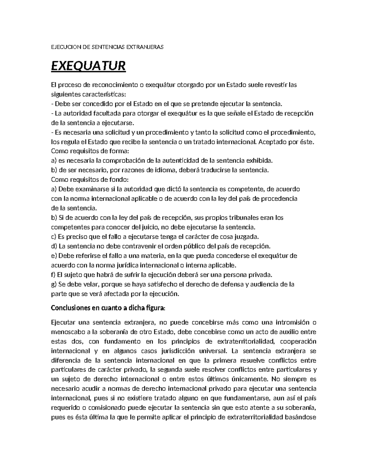 Ejecución de Sentencias Extranjeras: Proceso y Requisitos del Exequátur ...