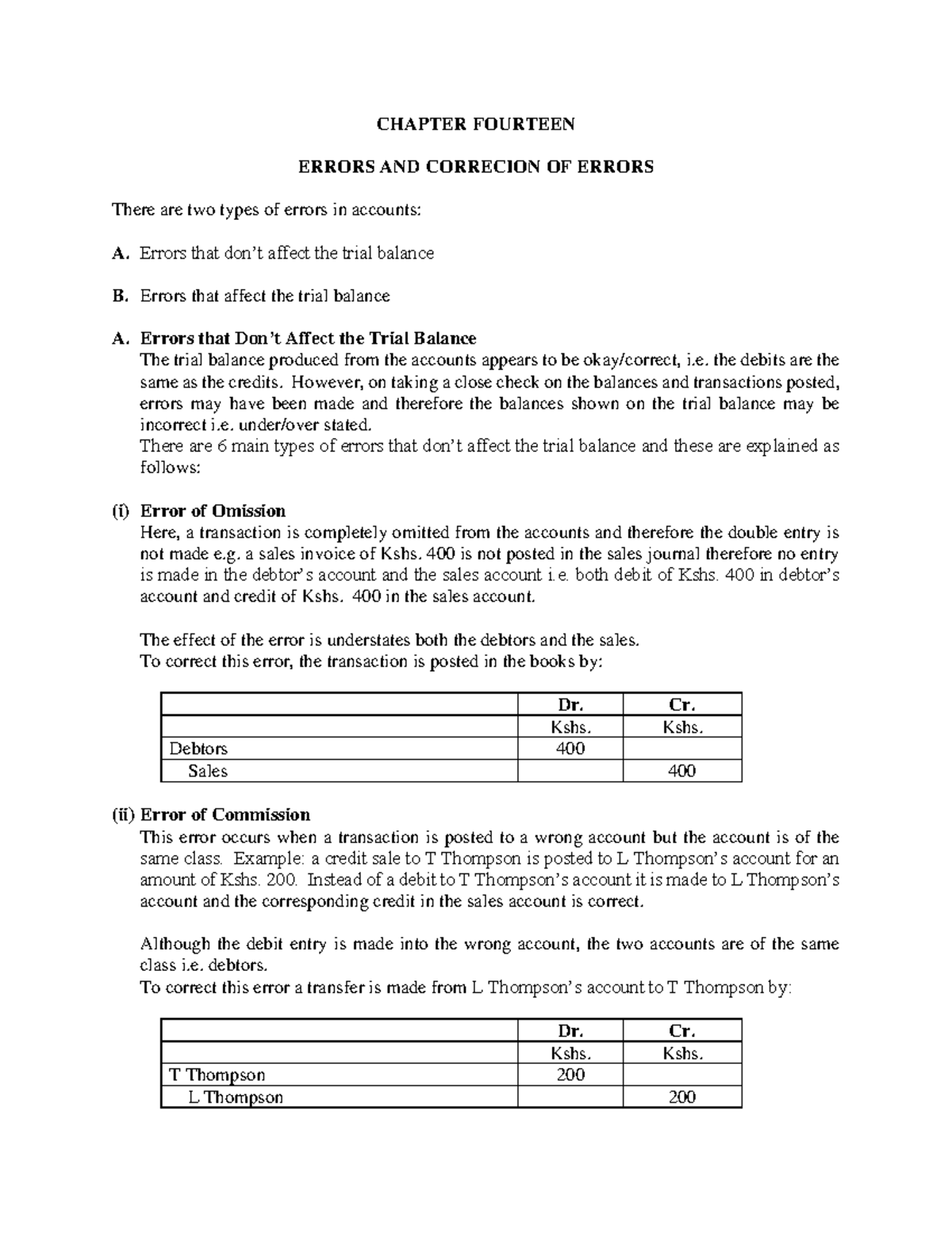 Errors in Accounting: Understanding Types and Corrections - ACC 101 ...