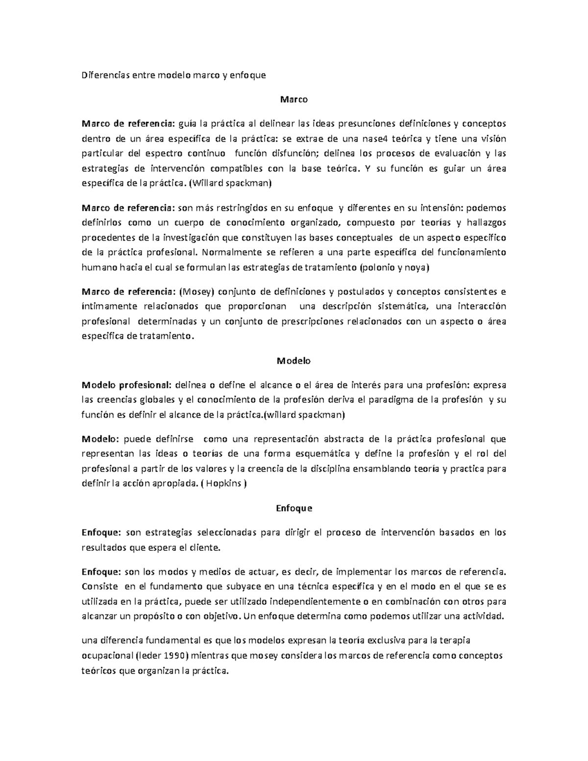 Diferencias entre modelo marco y enfoque - Diferencias entre modelo ...