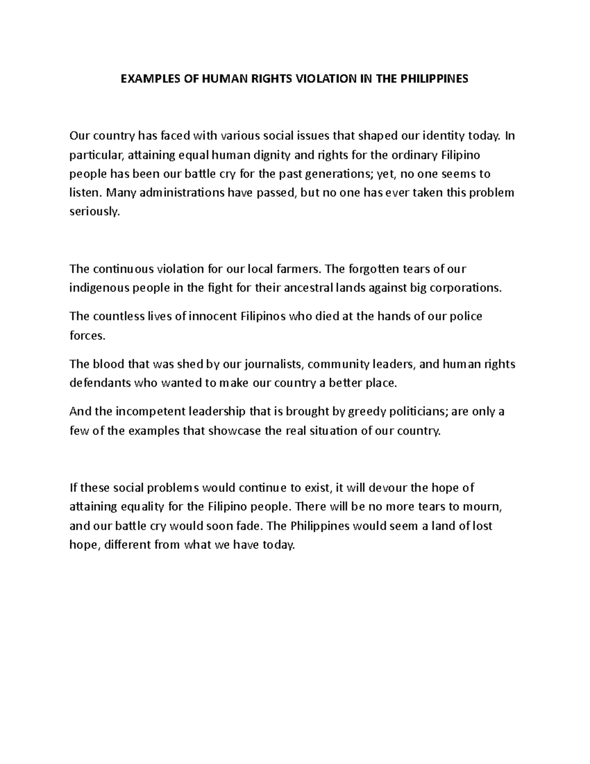 Human Rights Violations in the Philippines: Key Examples and Issues ...