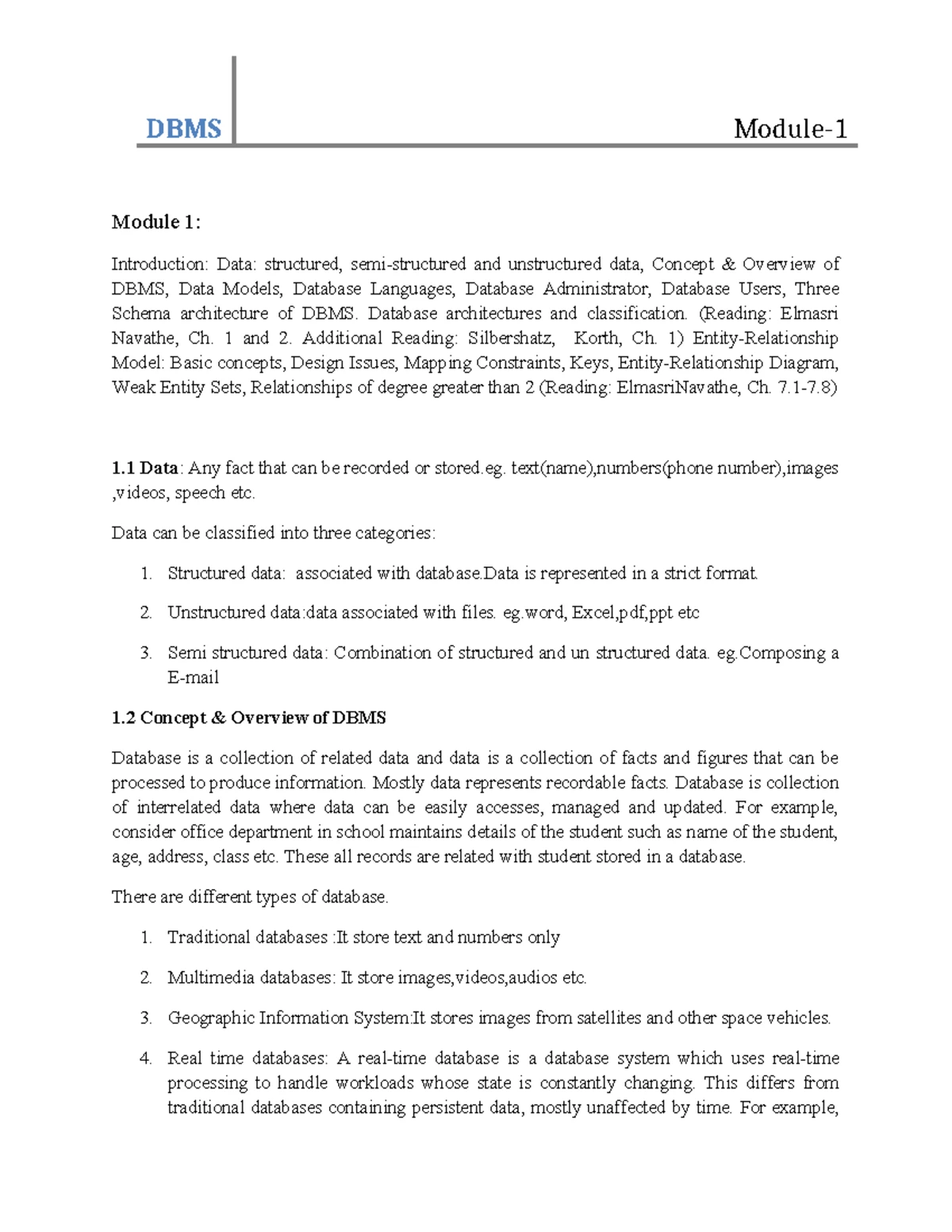 Module 3 - SQL Lecture Notes: Structure, Commands, and Data Types - Studocu