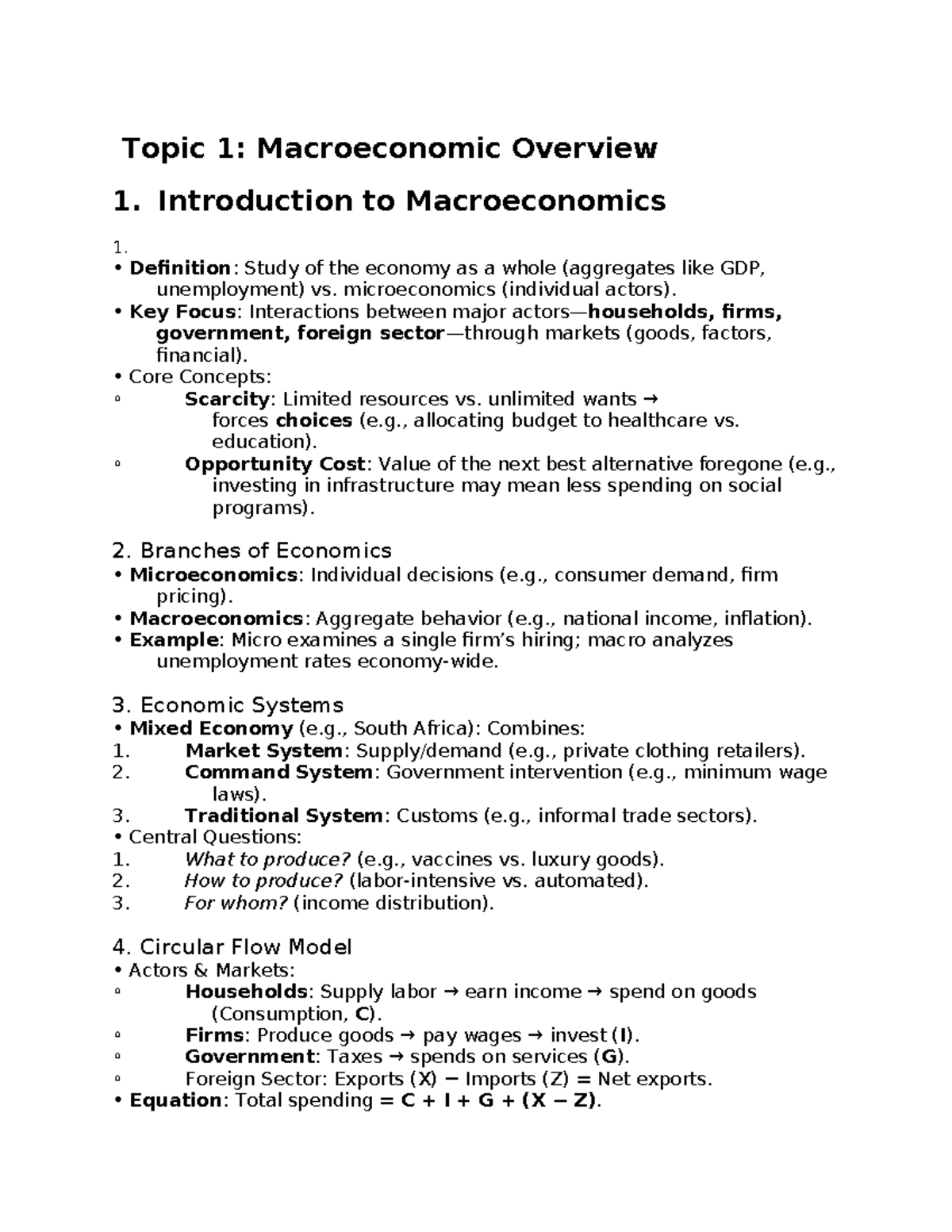 Macro Notes - Summaries: An Overview of Macroeconomics Concepts - Studocu