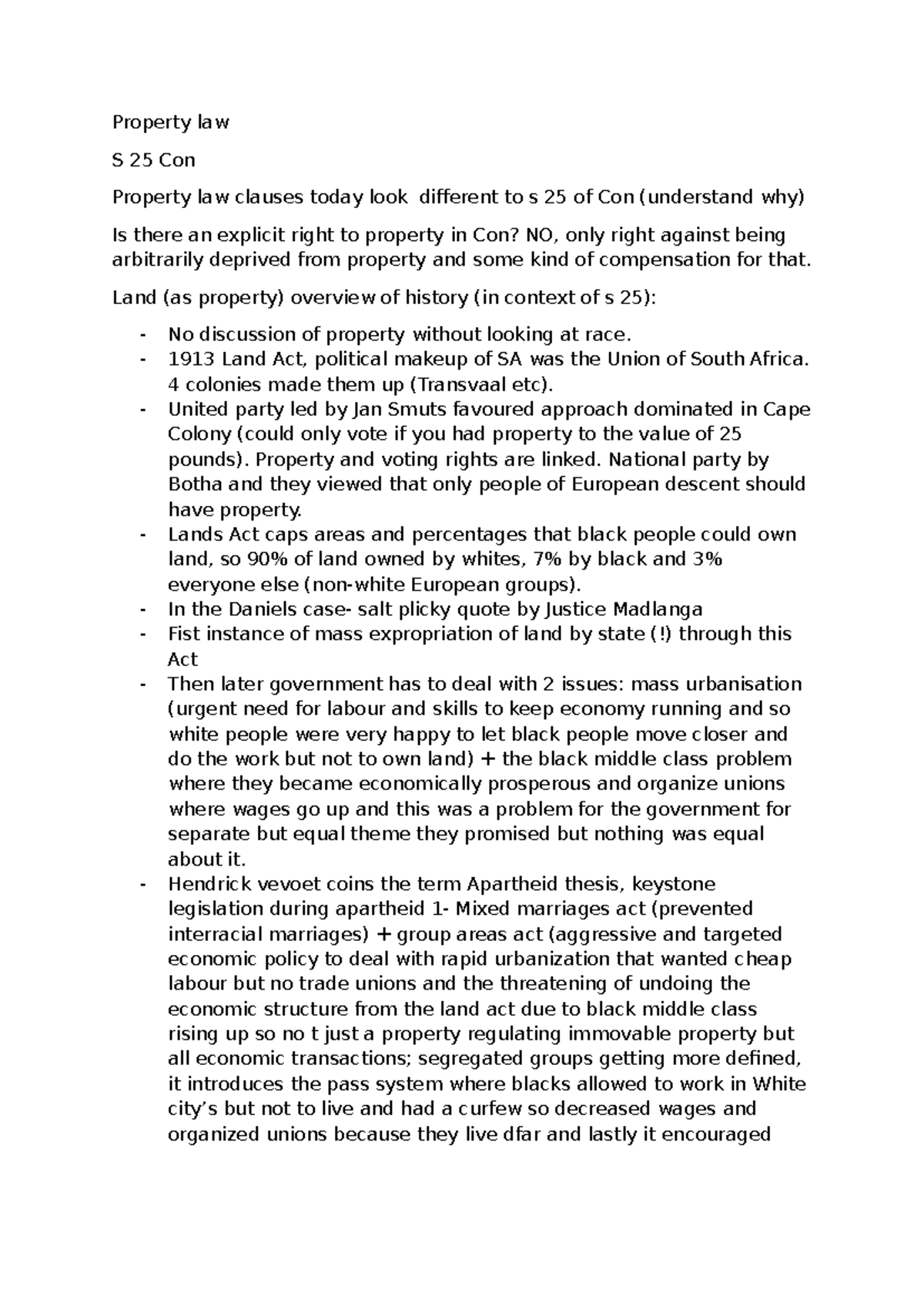 Property law Notes - Property law S 25 Con Property law clauses today ...
