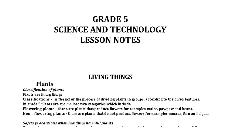 Grade 5 Science-and-Technology-Notes - Down load CBC Resources App ...