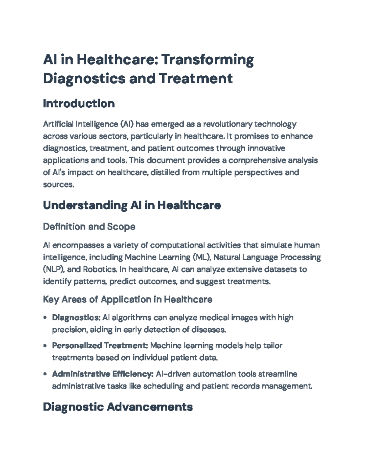 AI in Healthcare: Comprehensive Analysis of Transformative Applications ...