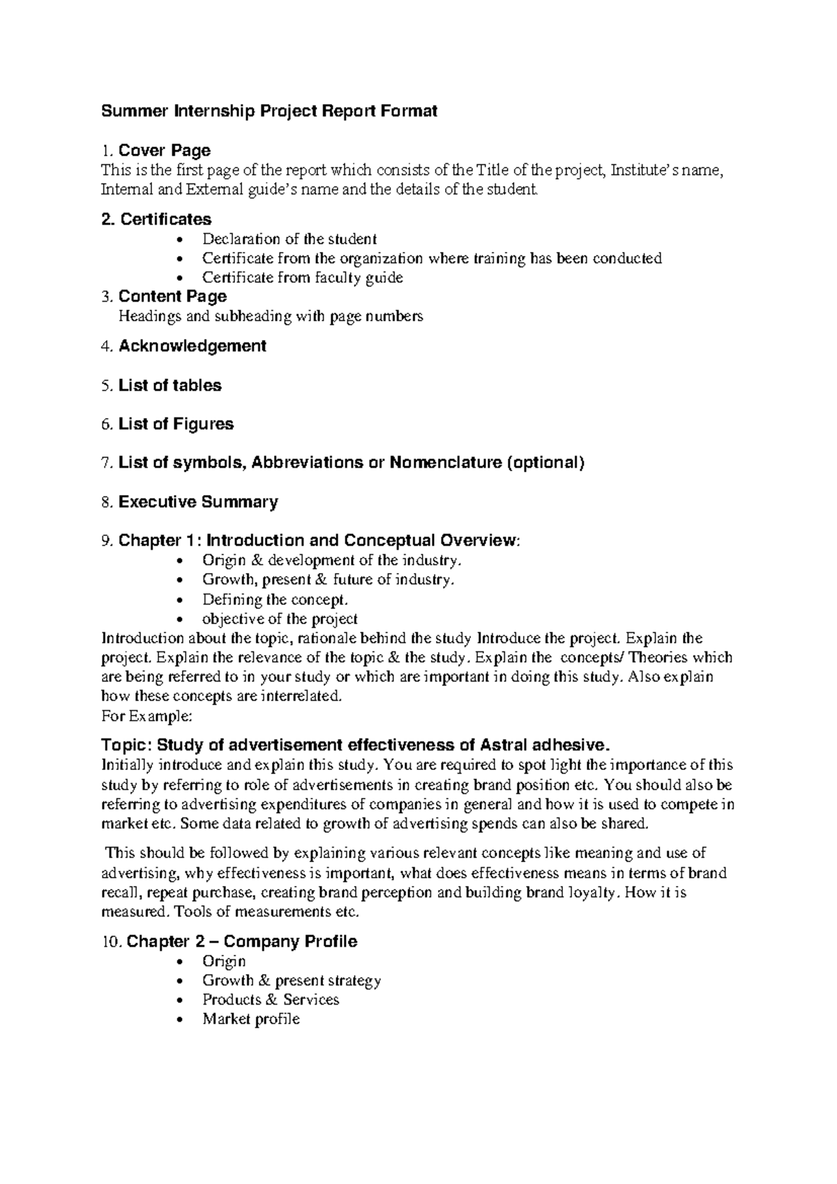 Summer Internship Project Report Format Guidelines - Studocu