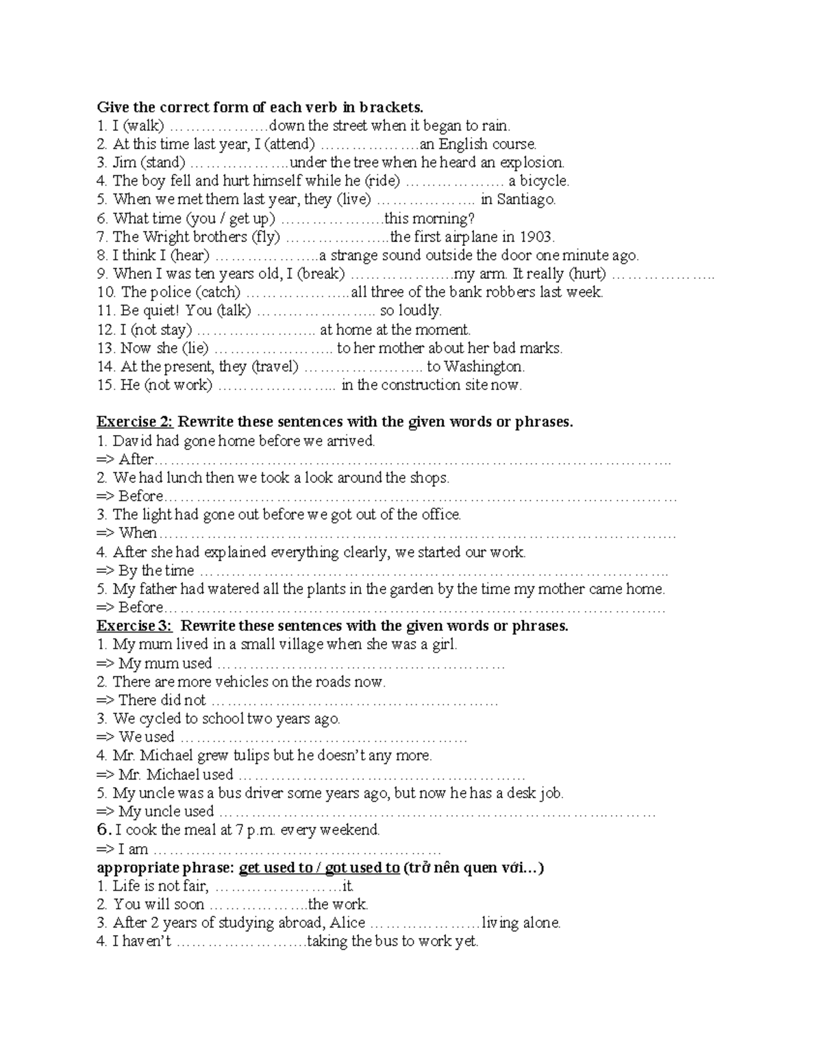 1219 Friend Global U1+U4: Verb Forms and Sentence Exercises - Studocu