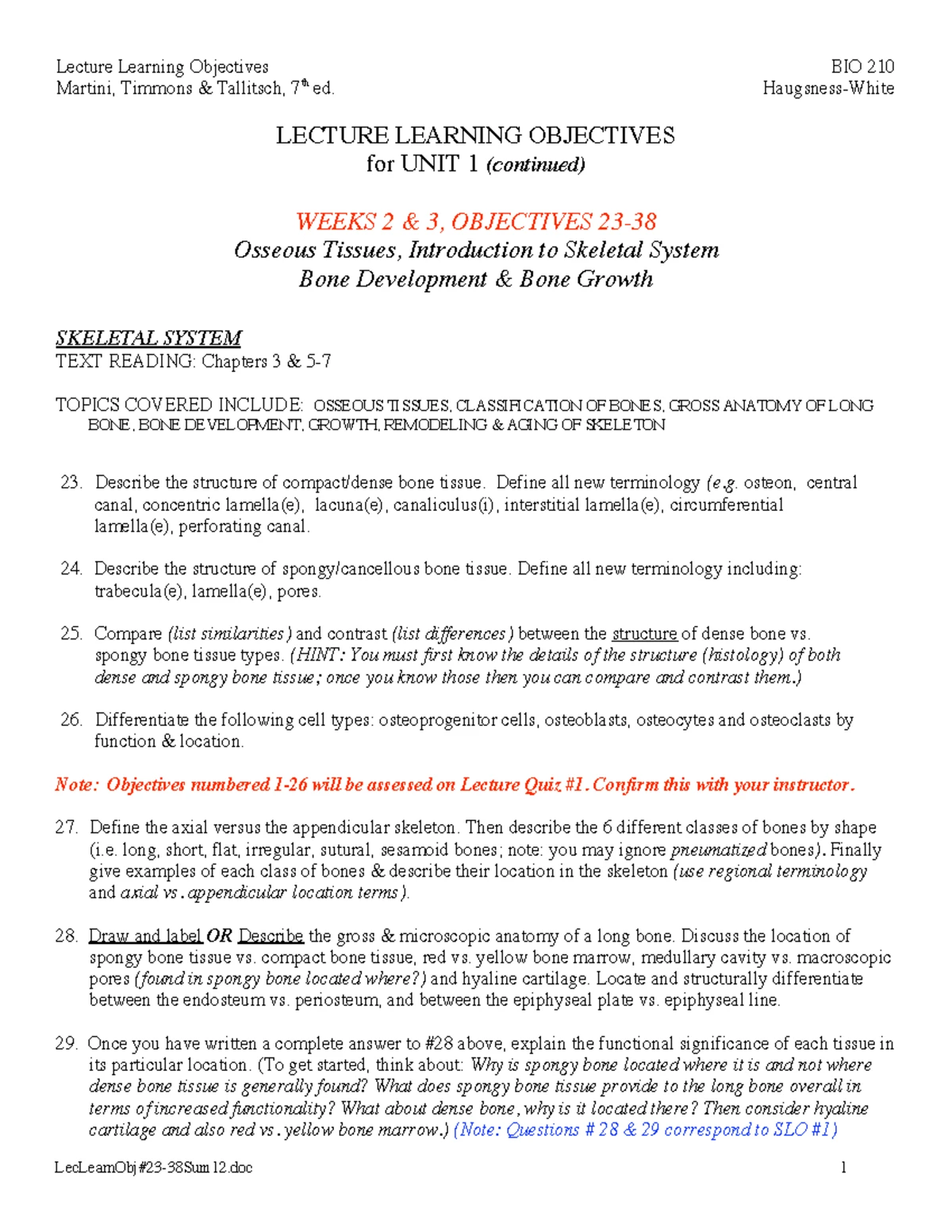 SKELETAL HISTOLOGY & BONE FORMATION - LAB 2 Notes - Studocu