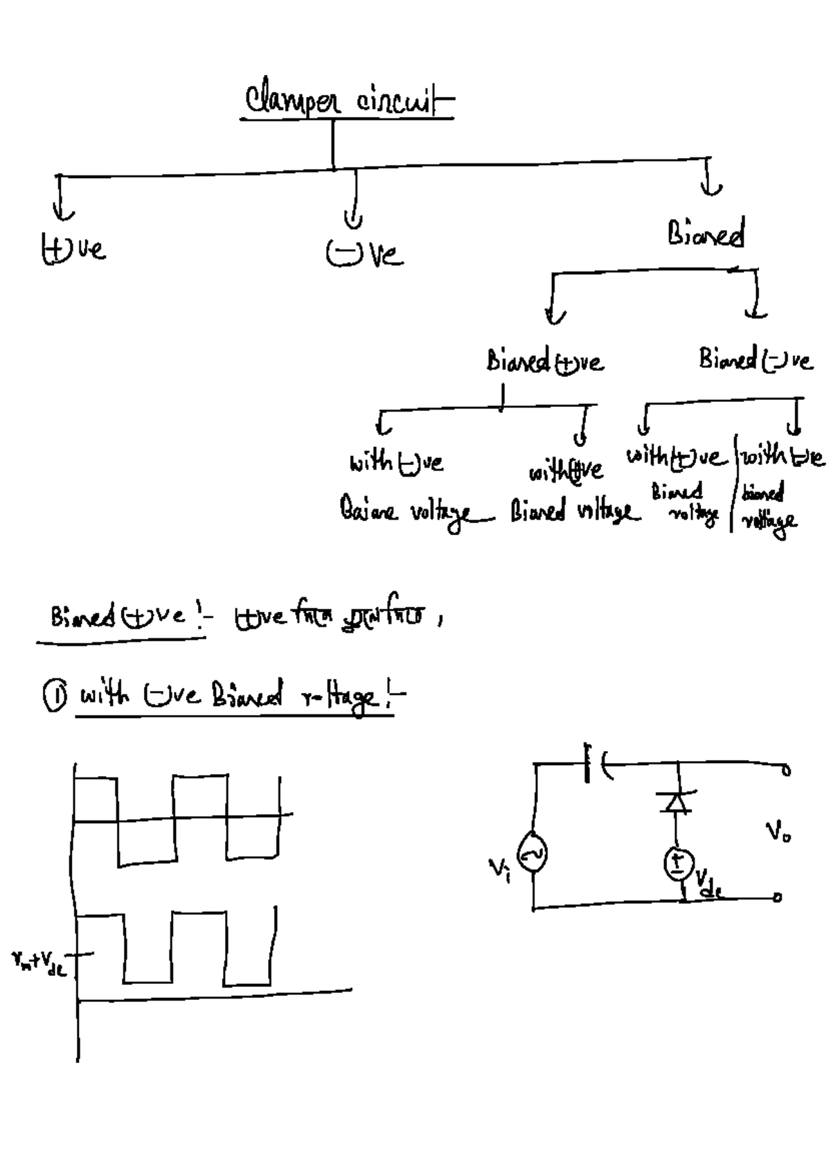 Clamper Circuit Analysis - Class Notes for EE 101 - Studocu
