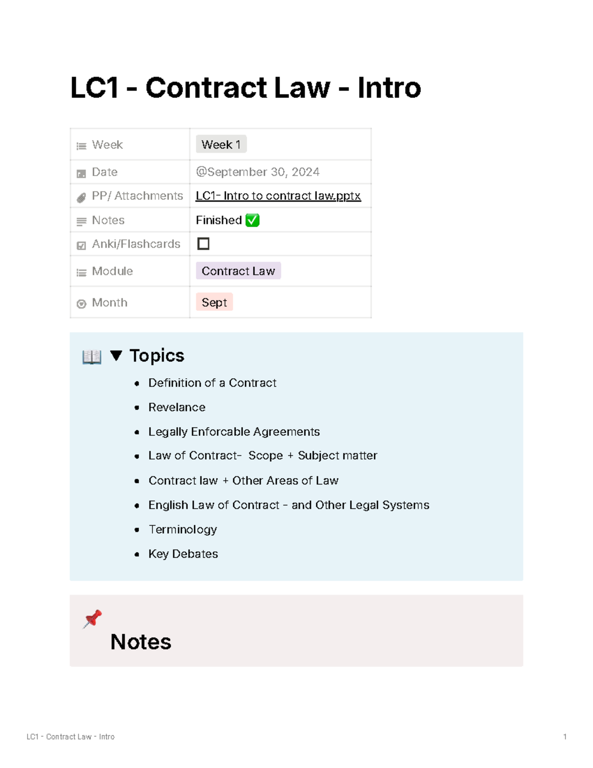 LC1 Contract Law Intro: Key Concepts and Debates Overview - Studocu