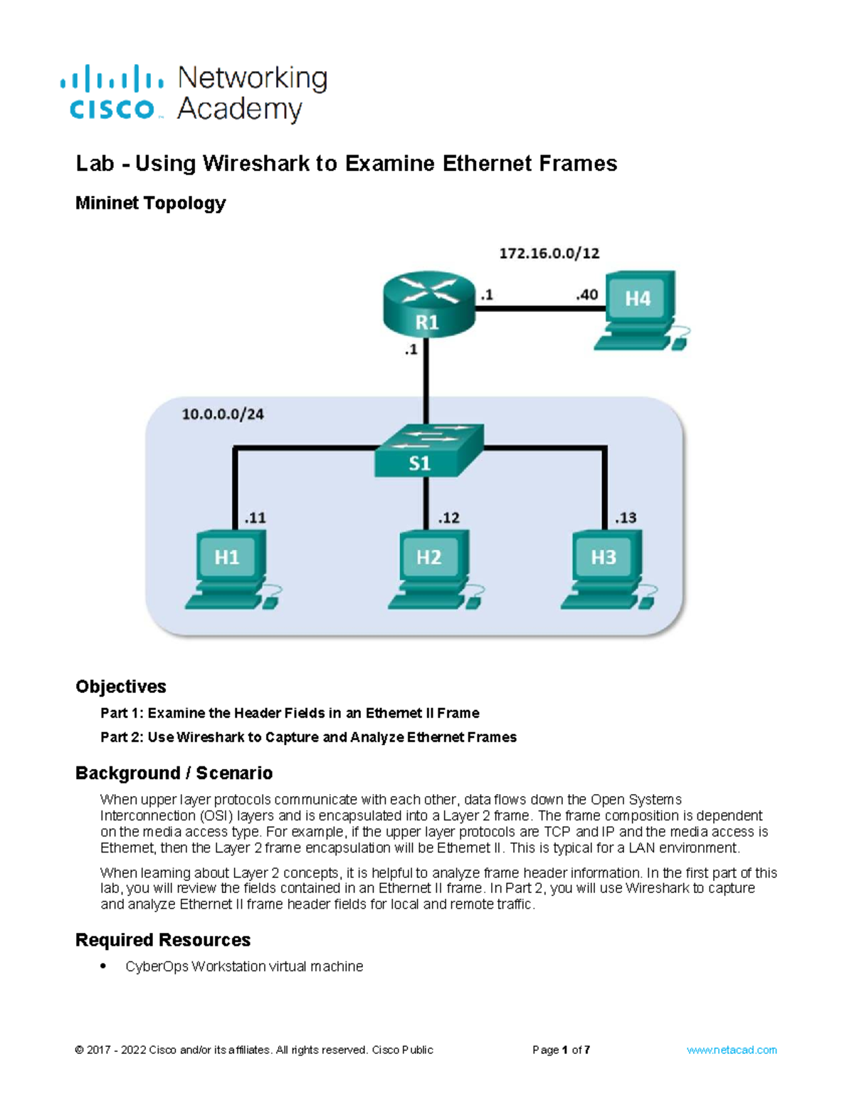 8.2.8 Lab: Analyzing Ethernet Frames with Wireshark - Studocu