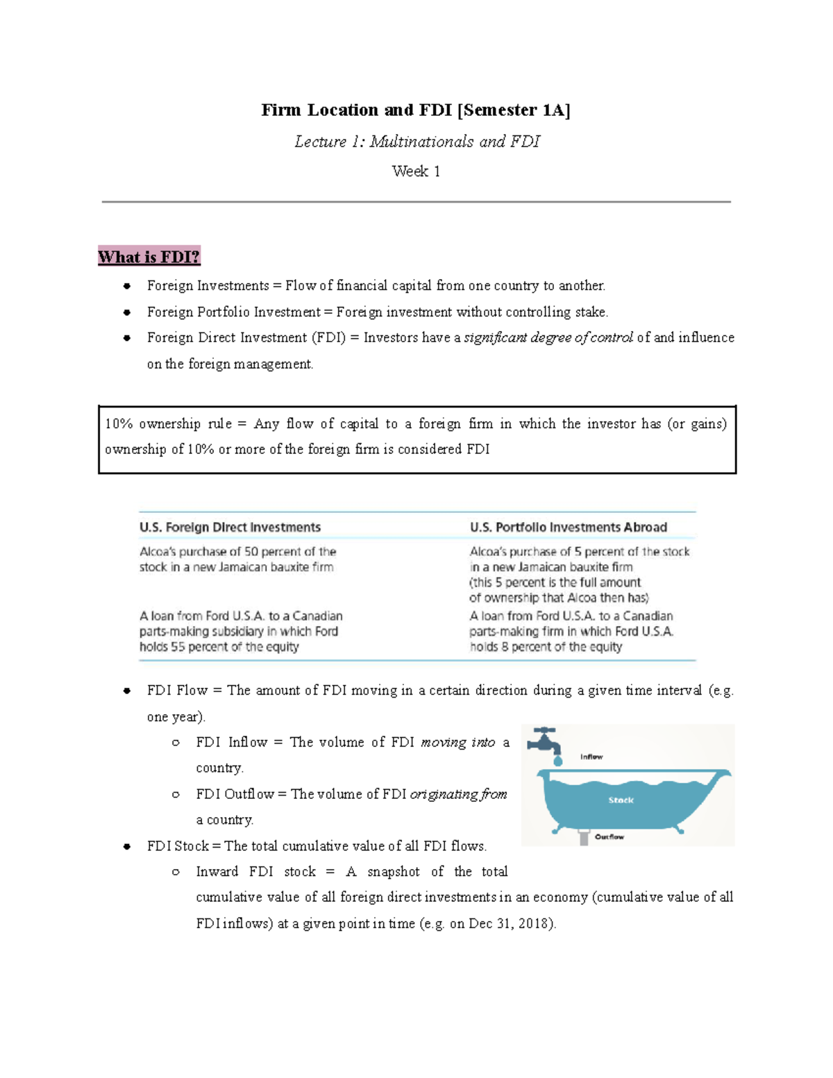 FDI Lecture 1: Understanding Multinationals and Foreign Investments ...