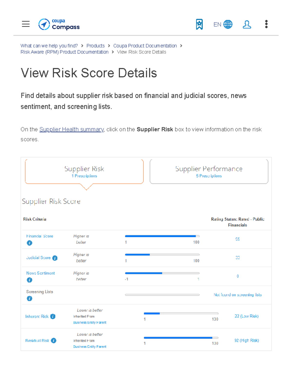 EN Coupa Risk Aware: View Supplier Risk Score Details - Studocu
