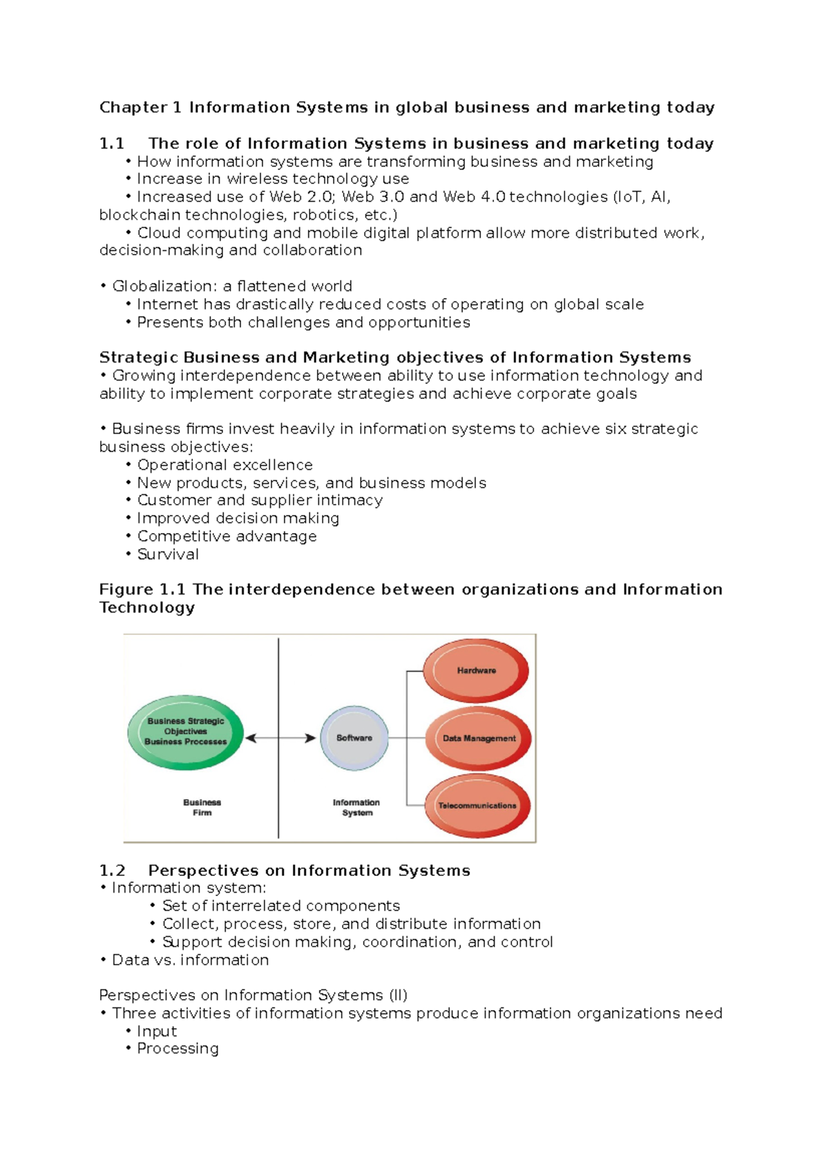 Summary Data Driven - Chapter 1 Information Systems in global business ...