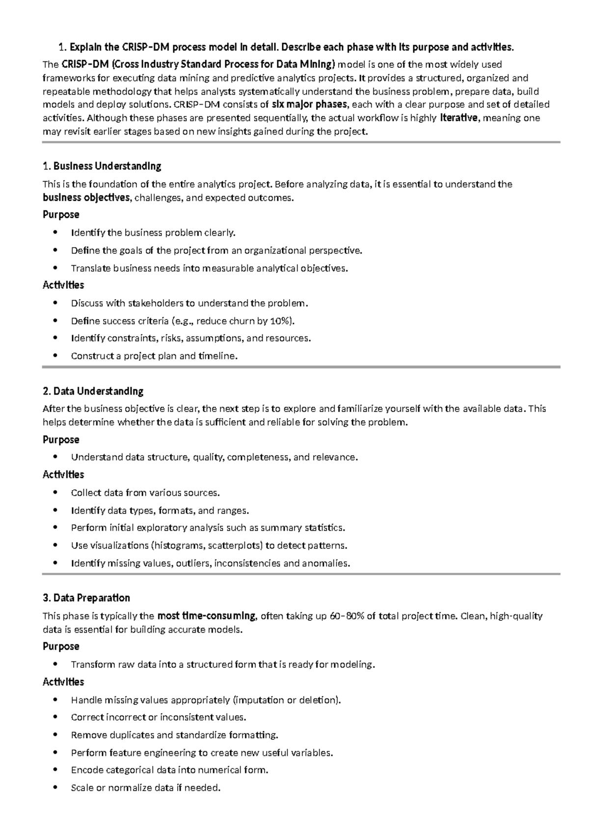 IPA-SEM: Detailed Analysis of the Data Mining Process Model - Studocu