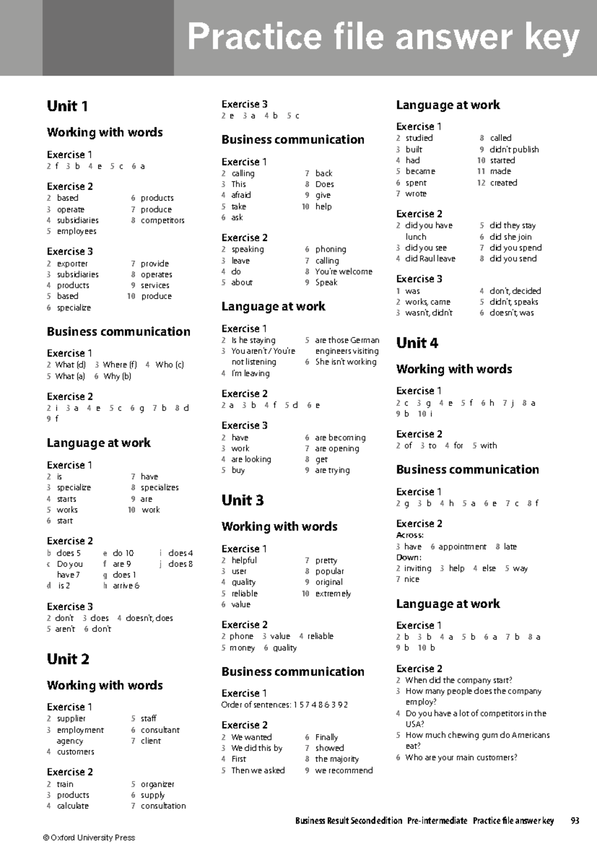 Business Result Intermediate Answer Key Practice File