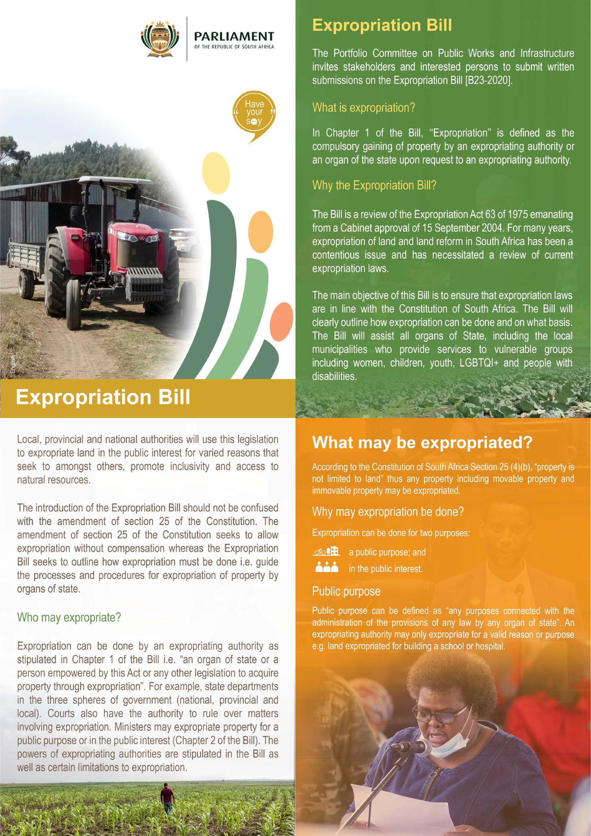 Expropriation Bill - Why the Expropriation Bill? The Bill is a review ...